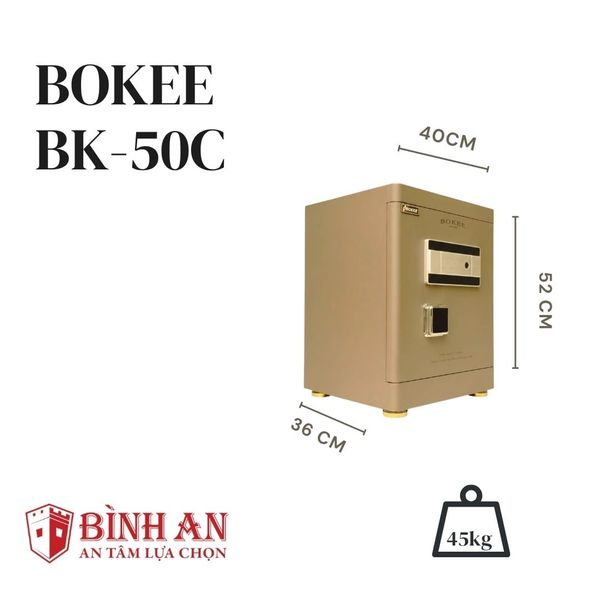 Két sắt BOKEE BK-50C (45kg) Khóa Vân Tay Kết Nối Điện Thoại