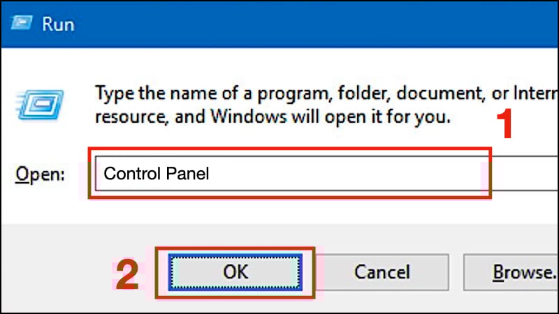 Truy cập Control Panel