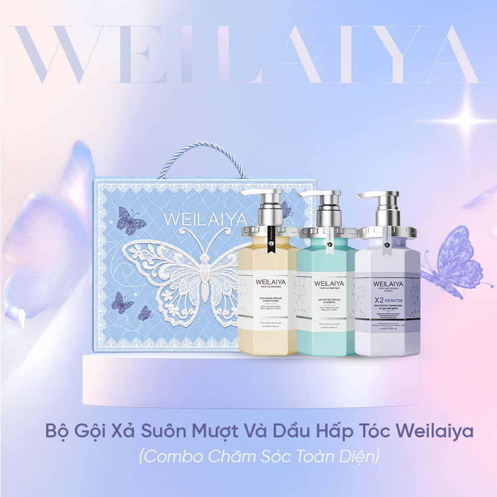 Hộp quà tặng cao cấp Weilaiya: “The Butterfly of Dreams” - Bộ gội xả suôn mượt và Dầu hấp tóc Weilaiya