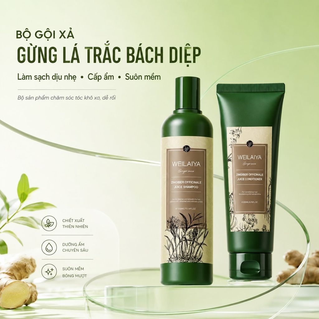 Bộ gội xả gừng lá trắc bách diệp Weilaiya