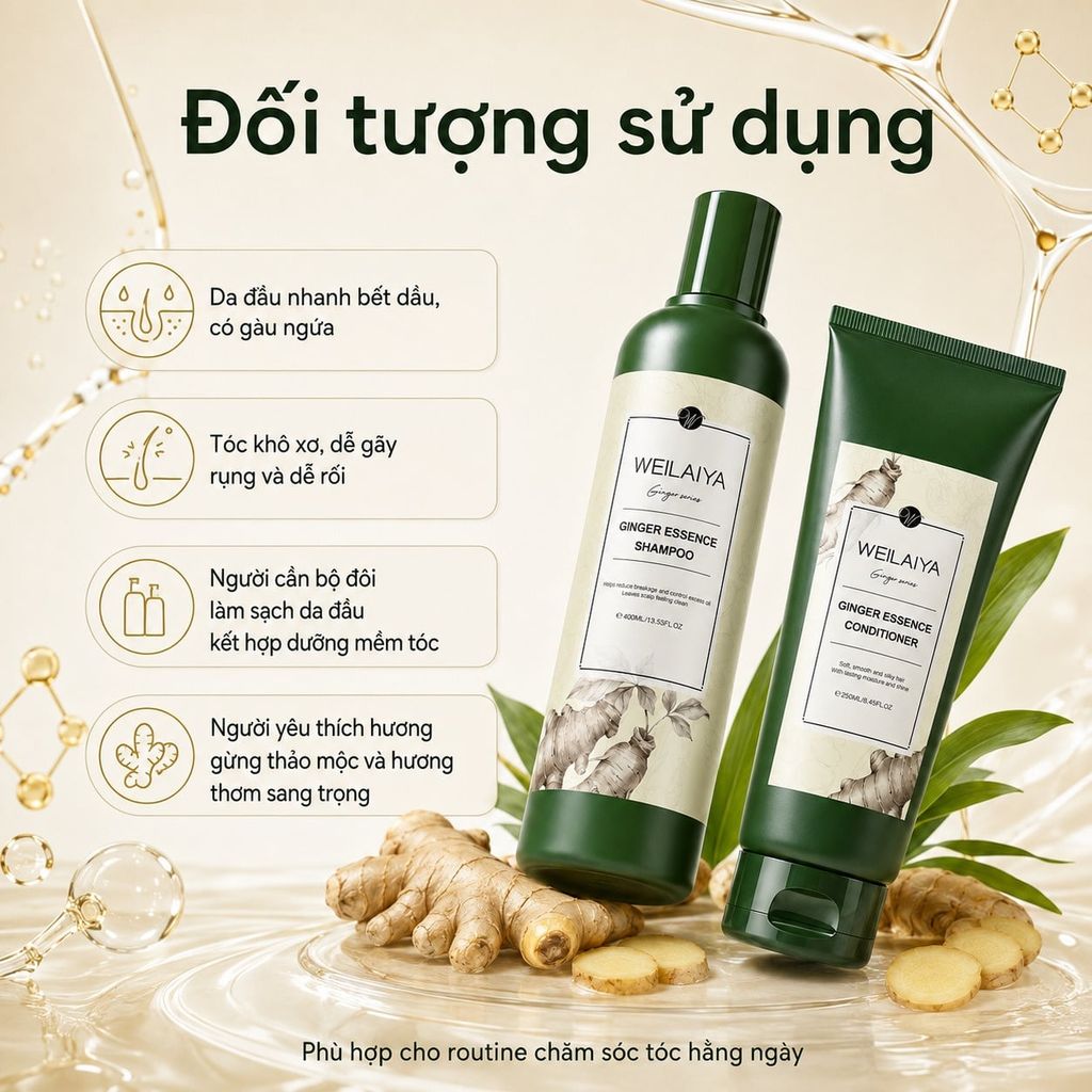 Bộ gội xả gừng nhân sâm Weilaiya