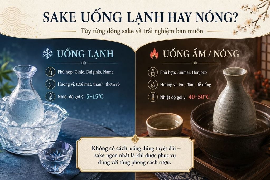 Vì sao sake có thể uống ở nhiều nhiệt độ?