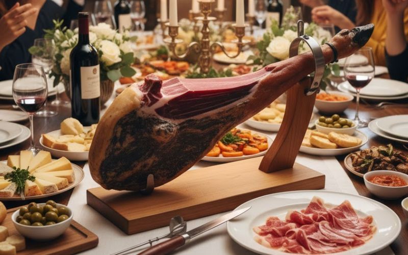 Trang trí bàn tiệc với Đùi Heo Muối Iberico làm trung tâm