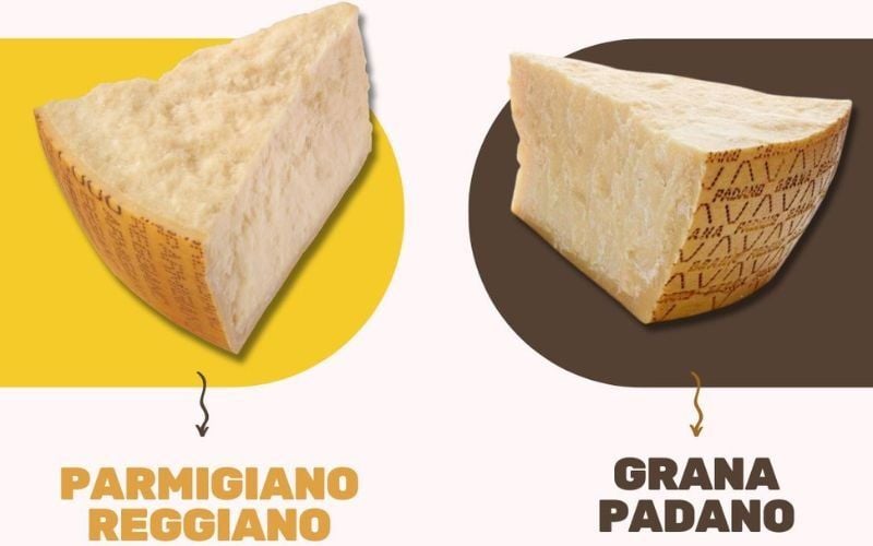 So sánh phô mai Ý Parmigiano-Reggiano và Grana Padano