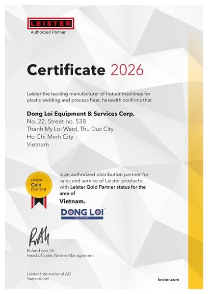 Cty Đồng Lợi Đối Tác Vàng (Gold Partner) Đầu Tiên & Duy Nhất của LEISTER Tại Việt Nam
