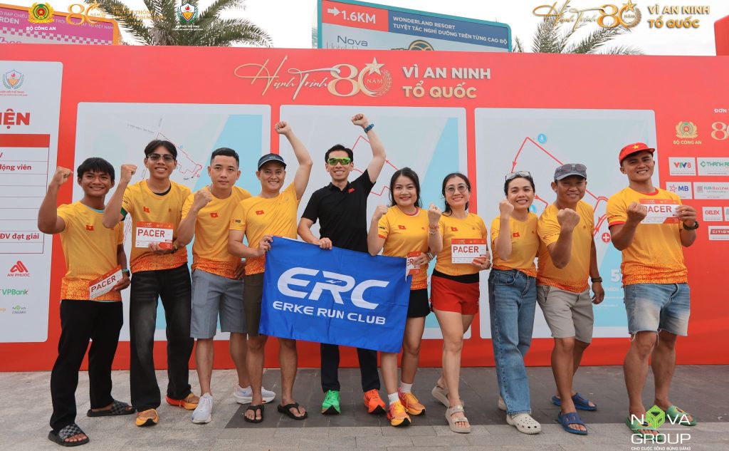 ERKE TÀI TRỢ NÓN THI ĐẤU GIẢI CHẠY HÀNH TRÌNH 80 NĂM VÌ AN NINH TỔ QUỐC