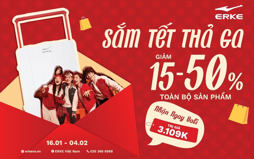 SẮM TẾT THẢ GA SALE UP TO 50%, NHẬN VALI TRỊ GIÁ HƠN 3 TRIỆU