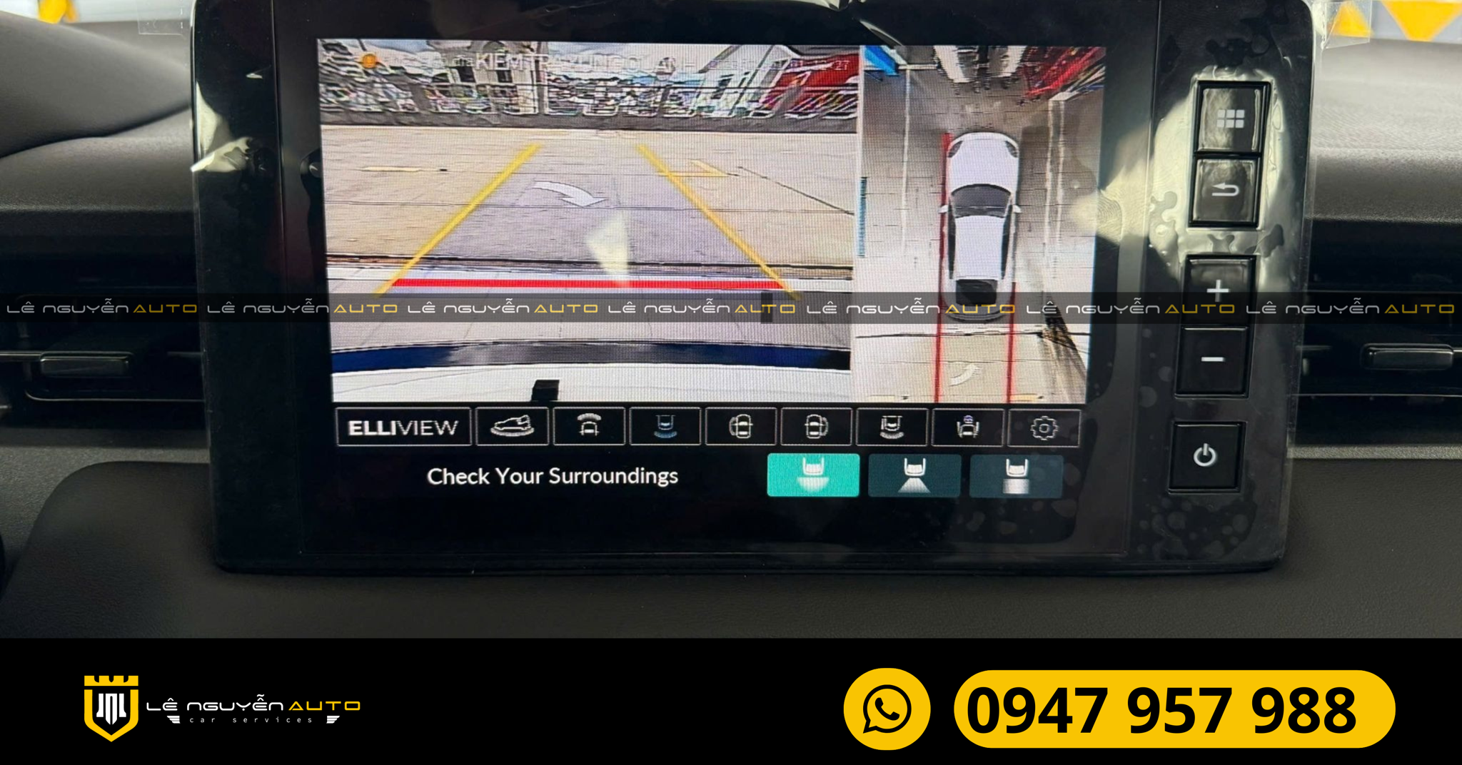 Honda HRV lắp camera 360 độ hiển thị vạch lái theo chuyển động