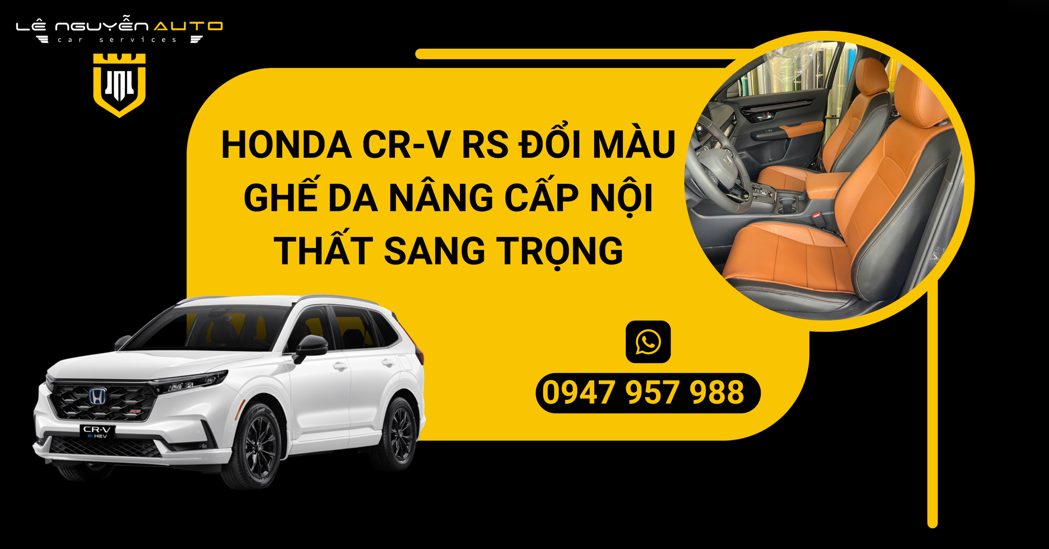 Honda CR-V RS đổi màu ghế da nâng cấp nội thất sang trọng