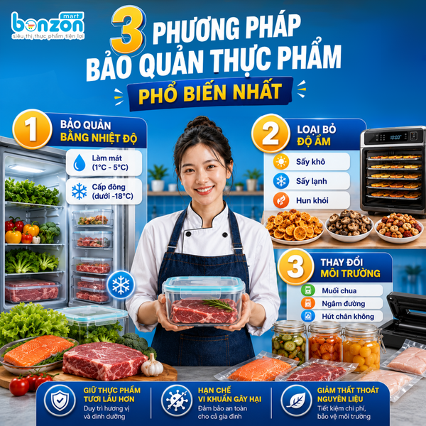 3 PHƯƠNG PHÁP BẢO QUẢN THỰC PHẨM ĐÚNG CÁCH GIÚP GIỮ ĐỘ TƯƠI & AN TOÀN