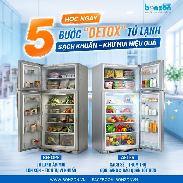 5 bước detox tủ lạnh sạch khuẩn, khử mùi hiệu quả ngay tại nhà