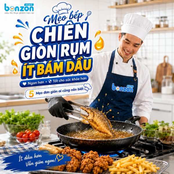 MẸO HAY: CHIÊN GIÒN RỤM, ÍT BÁM DẦU – NGON HƠN, NHẸ BỤNG HƠN!