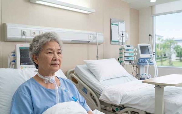 bệnh nhân mở khí quản