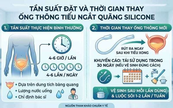 tần suất thay ống thông tiểu ngắt quãng