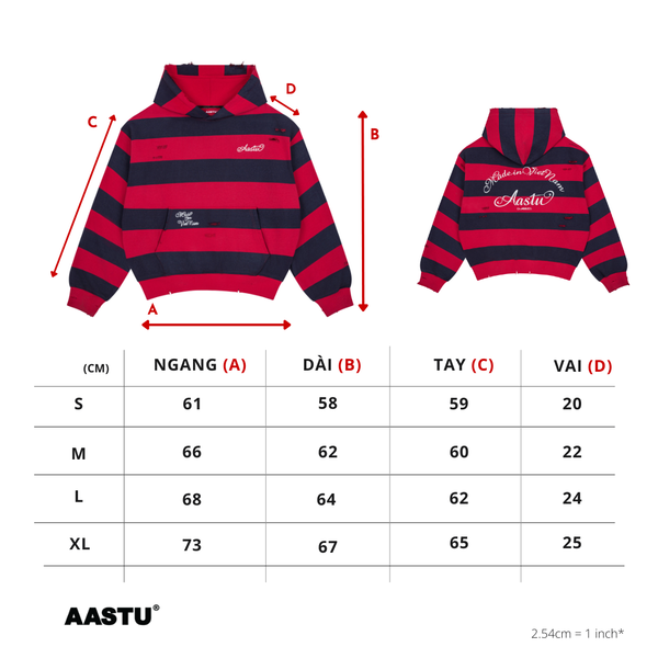 AASTU STRIPED NAVY HOODIE WASHED // RED – AASTU® COMPANY LIMITED