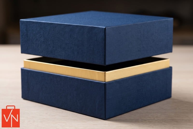 Telescopic rigid set-up box lid and base design
