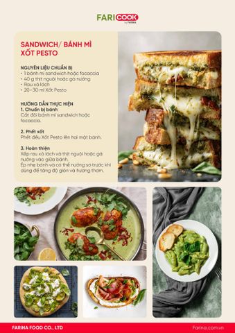 CÔNG THỨC SANDWICH/ BÁNH MÌ XỐT PESTO