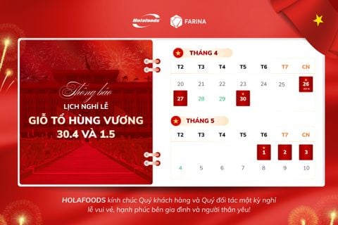 📢 THÔNG BÁO LỊCH NGHỈ LỄ GIỖ TỔ HÙNG VƯƠNG - 30/4 & 1/5 NĂM 2026