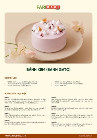 CÔNG THỨC BÁNH KEM (BÁNH GATO)