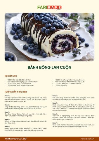 CÔNG THỨC BÁNH BÔNG LAN CUỘN