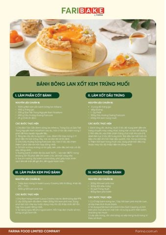 CÔNG THỨC BÁNH BÔNG LAN XỐT KEM TRỨNG MUỐI