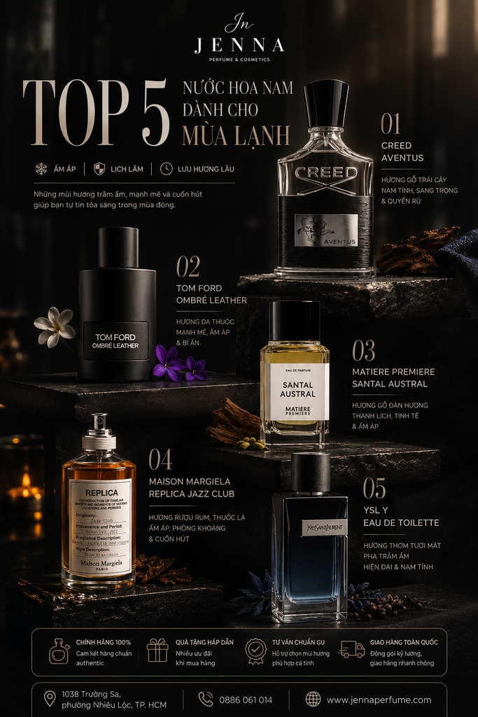 Top 5 nước hoa nam dành cho mùa lạnh: ấm áp, cuốn hút, càng ngửi càng mê