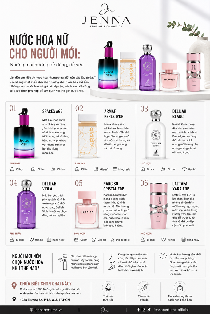 Nước Hoa Nữ Cho Người Mới: Những Mùi Hương Dễ Dùng, Dễ Yêu