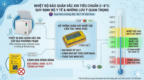 Nhiệt Độ Bảo Quản Vắc Xin Tiêu Chuẩn 2–8°C: Quy Định Bộ Y Tế & Những Lưu Ý Quan Trọng