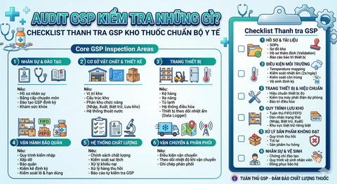 Audit GSP Kiểm Tra Những Gì? Checklist Thanh Tra GSP Kho Thuốc Chuẩn Bộ Y Tế