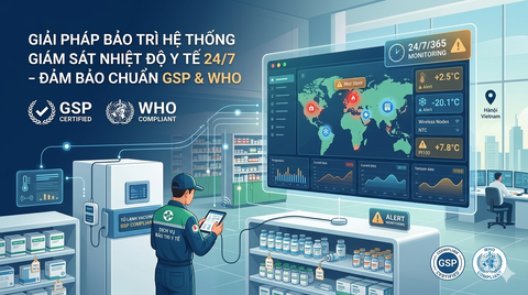 Giải Pháp Bảo Trì Hệ Thống Giám Sát Nhiệt Độ Y Tế 24/7 – Đảm Bảo Chuẩn GSP & WHO