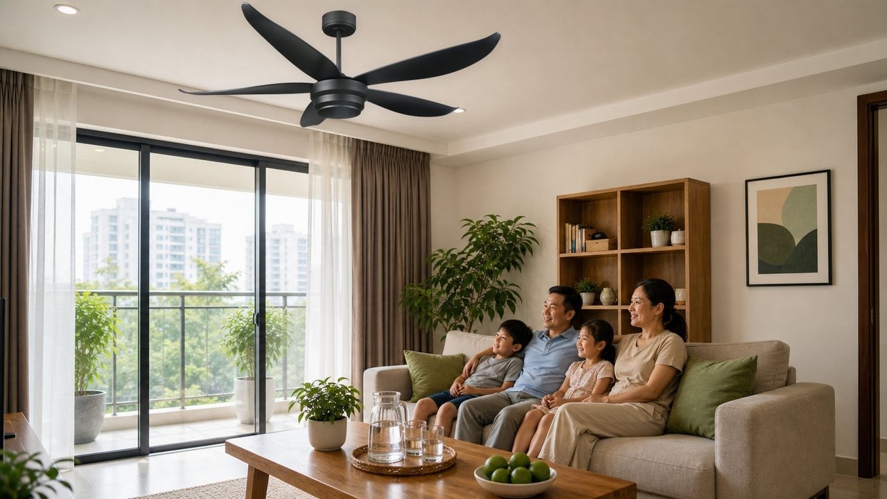 Kinh nghiệm chọn mua quạt trần cho phòng khách, chung cư: mát đều mà không chiếm diện tích