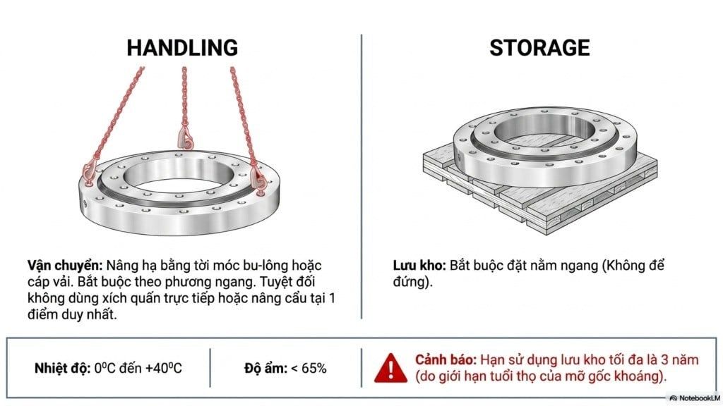 Vận chuyển khi lắp đặt tổng hợp mâm quay toa cần cẩu