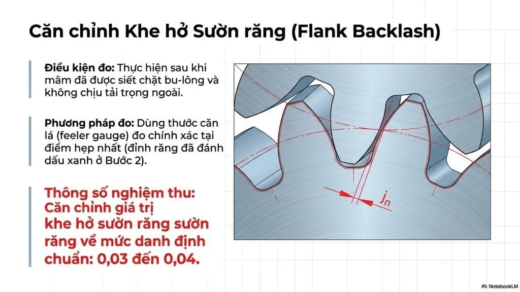 Kiểm tra khe hở khi lắp đặt tổng hợp mâm quay toa cần cẩu