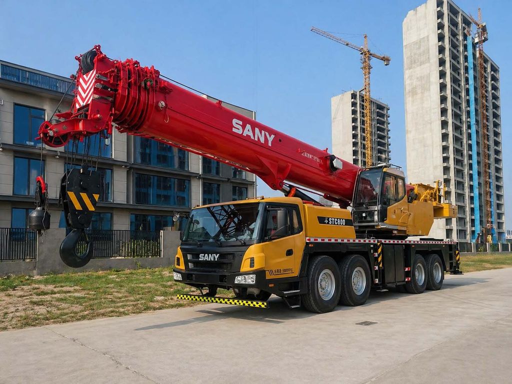 Vươn cần Cẩu bánh lốp 80 tấn Sany STC800 đời 2019