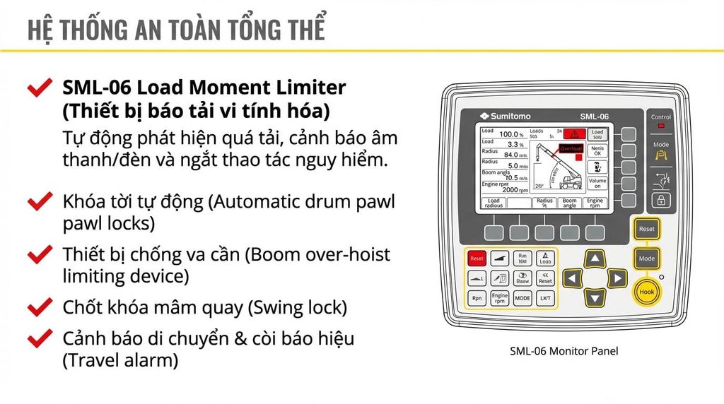 An Toàn Cẩu Bánh Xích Sumitomo SC1500-2 (150 Tấn) Cũ Đời 1997