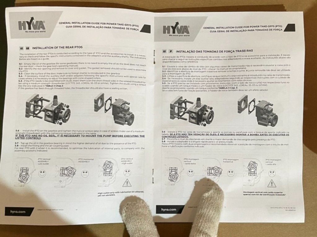 Trích công suất Hyva cho xe tải ISUZU