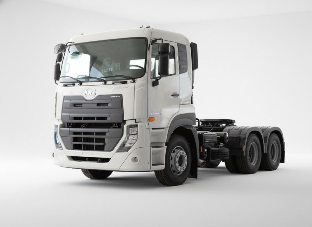 Xe đầu kéo UD GWE64T 6x4 nền lắp cẩu Palfinger PK32080C 12 tấn