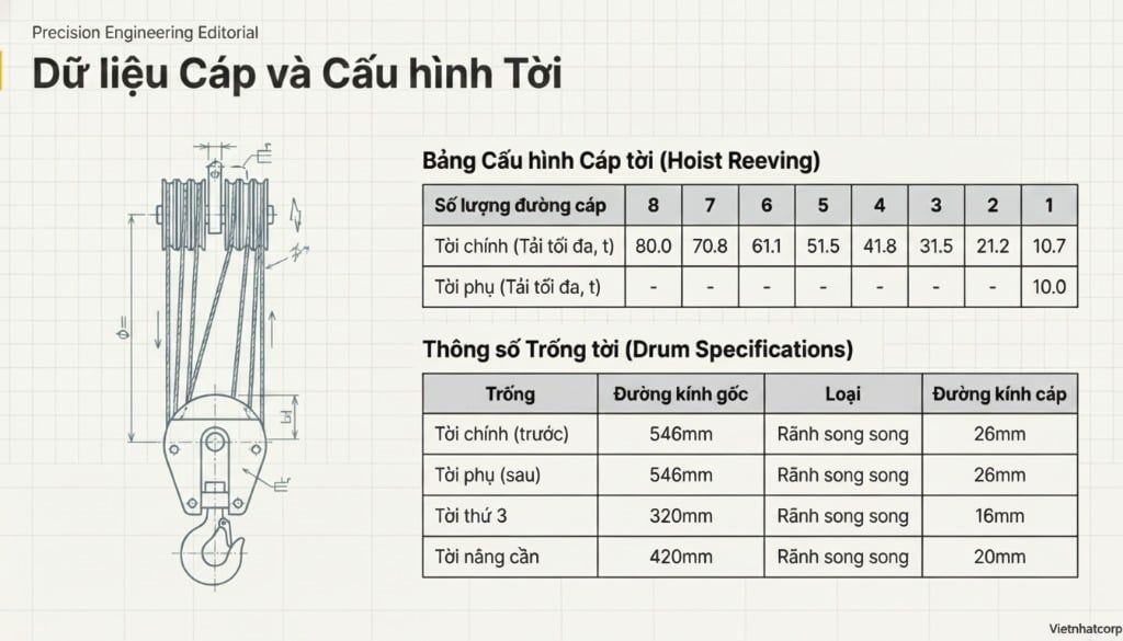 Khám phá cẩu xích Sumitomo SC800 tải trọng 80 tấn với thông số kỹ thuật chi tiết.