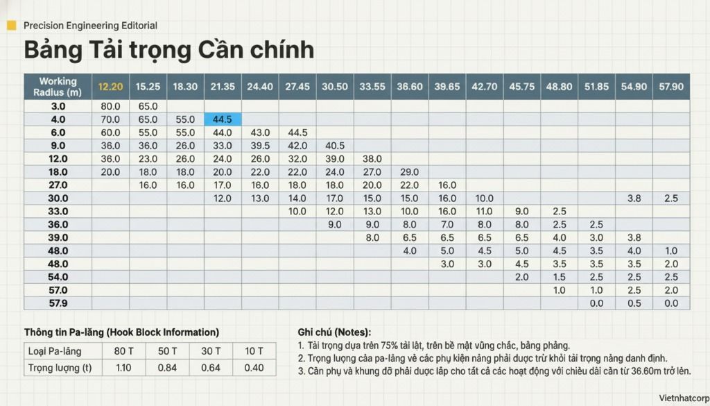 Khám phá cẩu xích Sumitomo SC800 tải trọng 80 tấn với thông số kỹ thuật chi tiết.