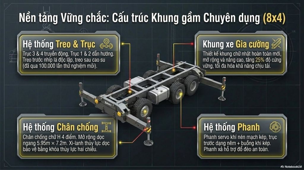 Khung của Cẩu 40 tấn lốp Sany STC400E5