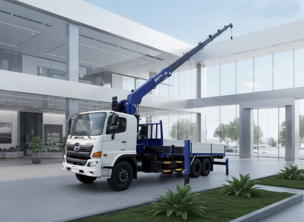 Cẩu 8 tấn 7 khúc vươn 25m DY SS2037 Gắn Hino FM8