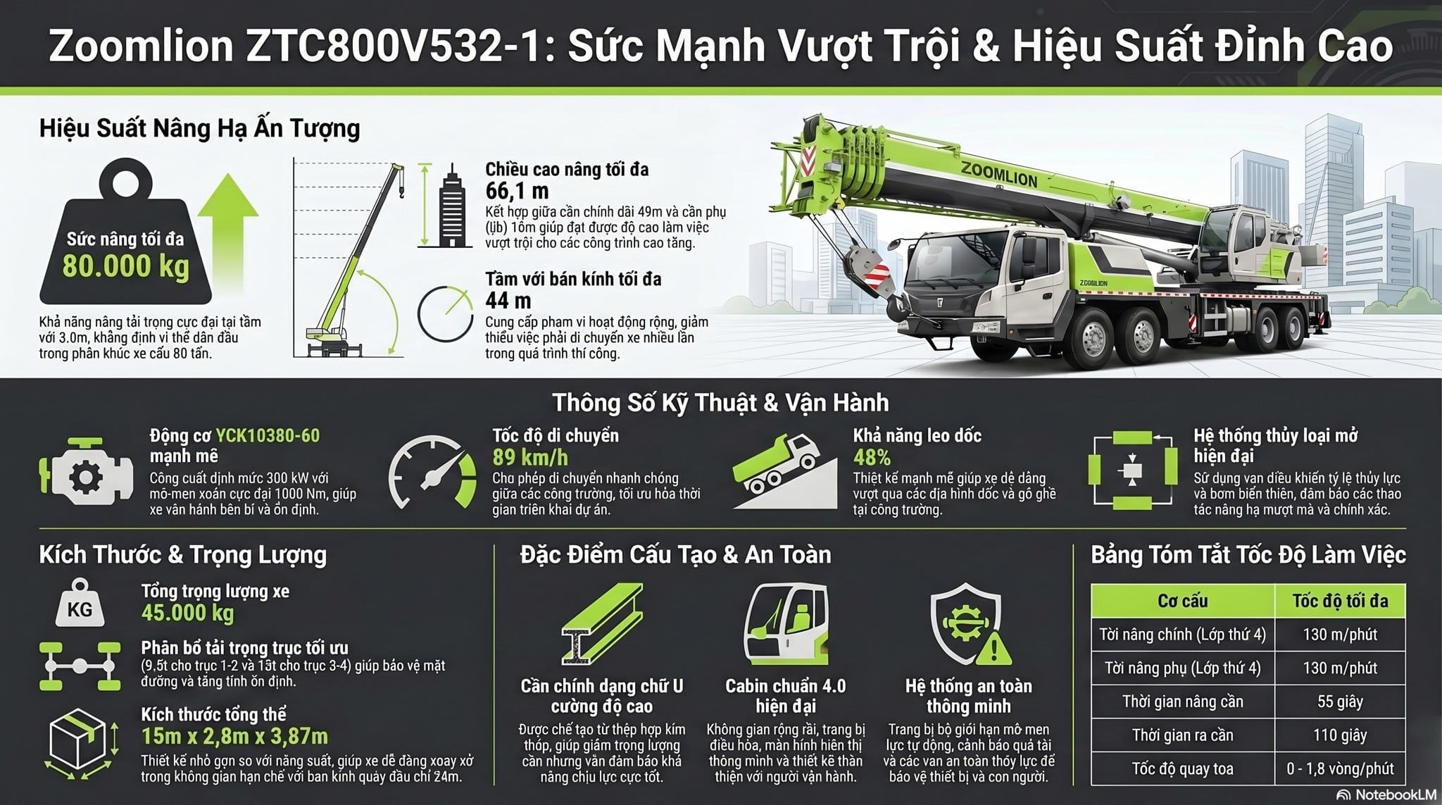 Cẩu Lốp 80 Tấn Zoomlion Đời 2018–2022 Giá Bao Nhiêu?