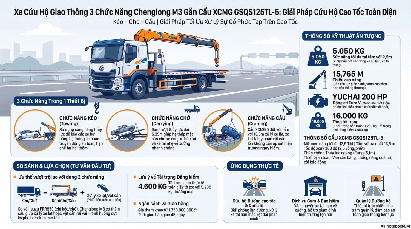 Thông số tổng quát xe cứu hộ 3 chức năng M3