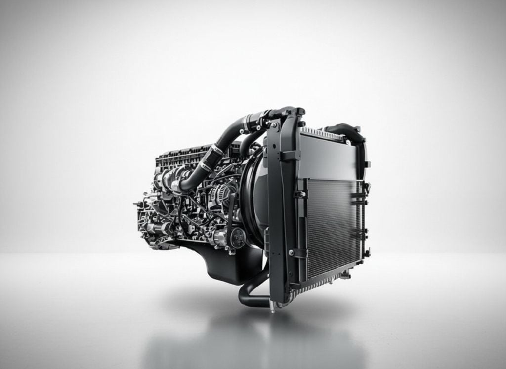 Động cơ UD Truck 4 chân lắp cẩu Kanglim 12 tấn