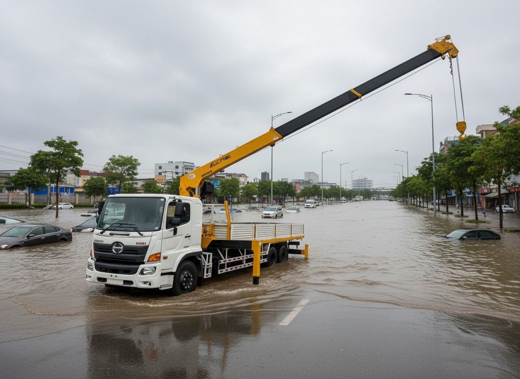 Hino 3 chân Gắn Cẩu Soosan 8 Tấn SCS746L 6 đốt