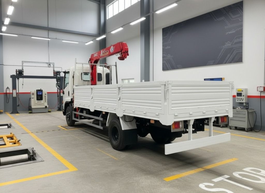 Thùng xe Isuzu FRR90NE5 Gắn Cẩu Unic URV343