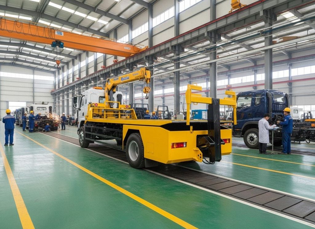 Xe cứu hộ 3 chức năng Sàn trượt càng kéo lắp cẩu XCMG