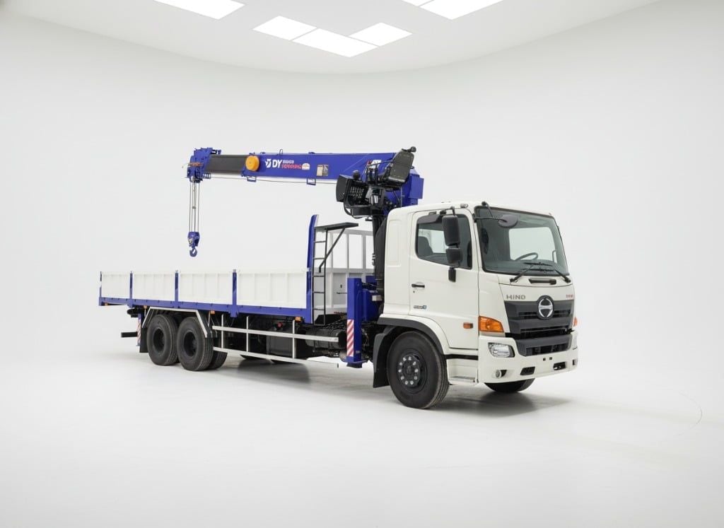 Cẩu 8 tấn Dongyang SS2036  gắn Hino FM8JW7A 2 cầu thật