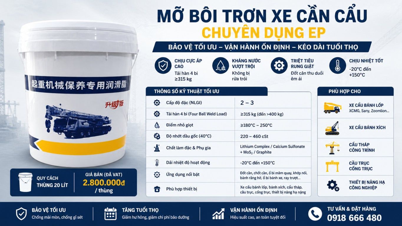 Mỡ EP chuyên dụng cho cần cẩu