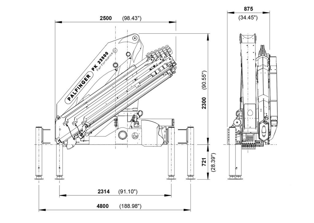 Biểu đồ tải Palfinger PK23500